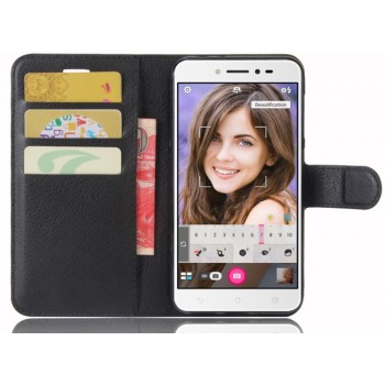 Dirbtinos odos atverčiamas dėklas juodas (ZENFONE LIVE ZB501KL)